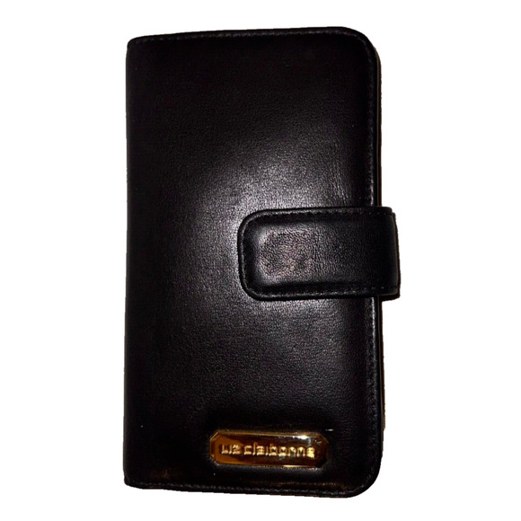 Liz Claiborne Handbags - LIZ CLAIBORNE Wallet Black Leather Snap Strap Business/Credit Card ID Holder